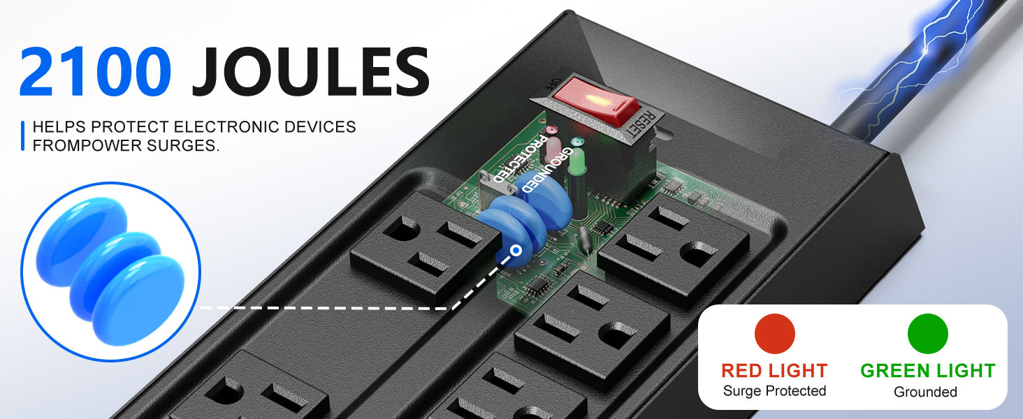 2100J Heavy-duty metal power strip