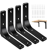 AISINYI Metal Shelf Brackets, 4 x 4 Inch Heavy Duty L Hanging Angle Brackets, Iron Wall Bracket f...