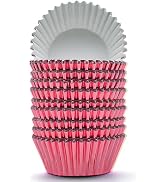200 Pcs Red Foil Cupcake Liners Standard Baking Cups Muffin Paper Cases | Food-grade, Greaseproof...