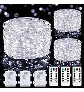 Mlambert 3 Pack 33FT Fairy Lights Battery Operated with Remote and Timer, Dimmable Waterproof 8 M...
