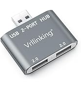 Vrllinking USB Hub, 2 Ports USB 2.0 Hub for Laptop, 2 Ports USB Splitter USB Expander for iMac Pr...