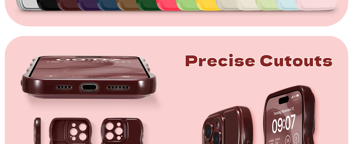 wave frame case wavy cute case beige case girly case Aesthetic Phone Case slim case thin case