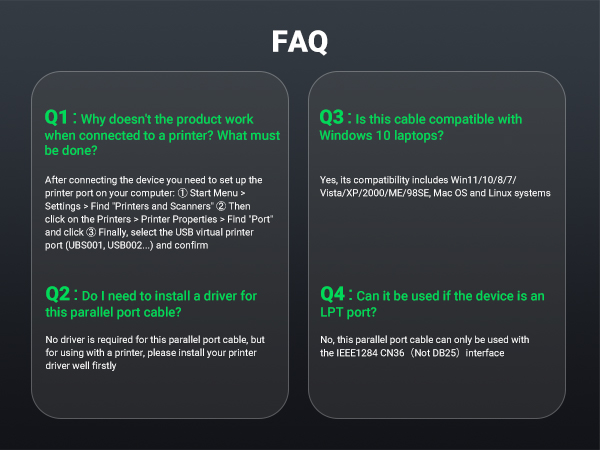 USB to Parallel Port Cable