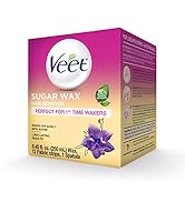 VEET Sugar Wax Hair Remover - Perfect for First Time Waxers - Contains 12 Fabric Strips &amp; 1 Spatu...