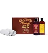 Leather Honey Complete Leather Care Kit: Cleaner, Conditioner, 2 Cloths. Non-Toxic Leather Care M...