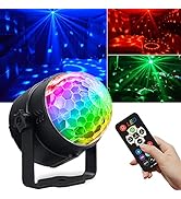 Disco Ball Light ,Happy Birthday Disco Party Decorations Lights, USB LED Mini Sound Activated DJ ...