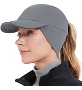 GADIEMKENSD Women's Winter Reflective Fleece Ponytail Hat with Drop Down Ear Warmer