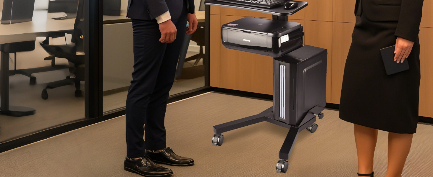 Mobile Computer Cart Rolling PC Stand