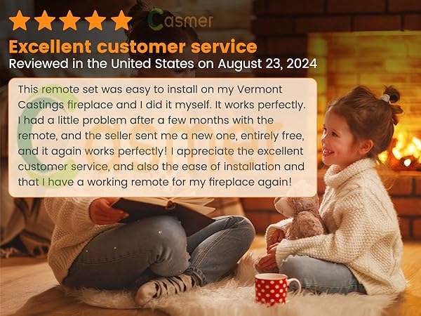 casmer fireplace remote control