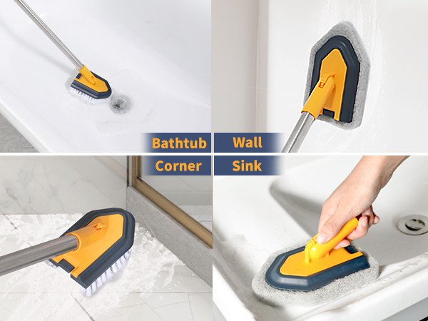tub scrubber with long handle 