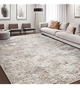 Area Rug Living Room Rugs - 9x12 Abstract Large Soft Indoor Washable Rug Neutral Modern Low Pile ...