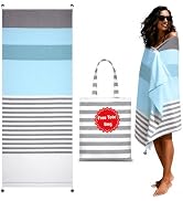 Folkulture Turkish Beach Towel 40 x 72 inch with Tote Bag | 100% Cotton, Machine Washable, Quick ...