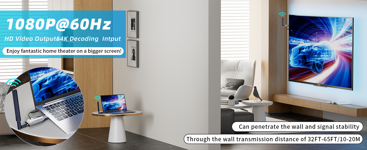 Wireless HDMI Transmitter and Receiver