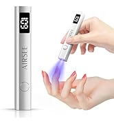 AIRSEE Cordless Mini Nail Lamp,Handheld UV Light with LCD Display for Gel Nails,Rechargeable USB ...