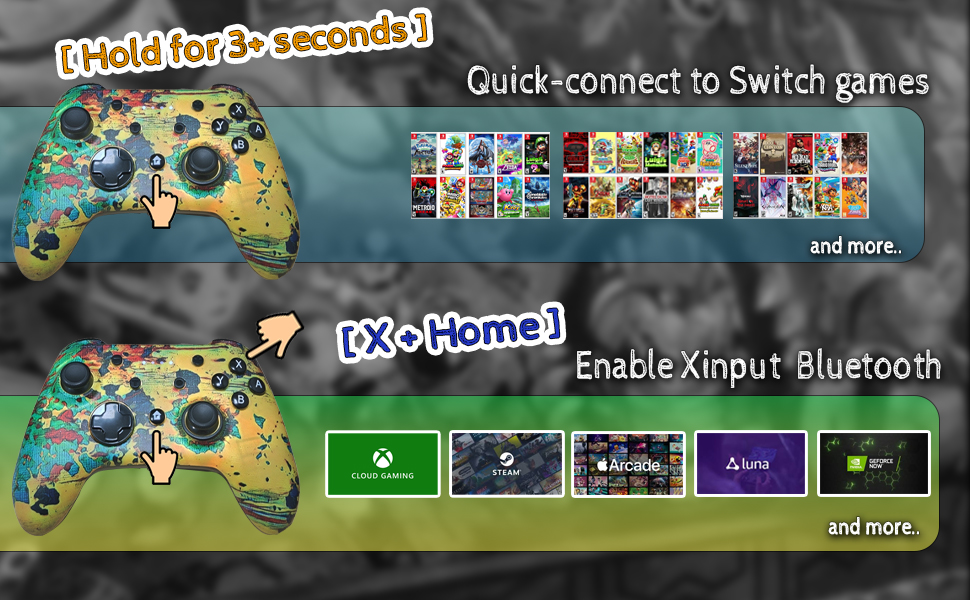 bluetooth wireless game controller for switch,iphone, android phone, ipad, tablet, pc, tesla,steam
