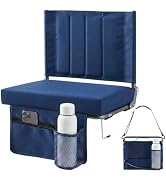 Sweetcrispy Stadium Seats with Back Support, Wide Padded Bleacher Chairs Portable Folding Bleache...