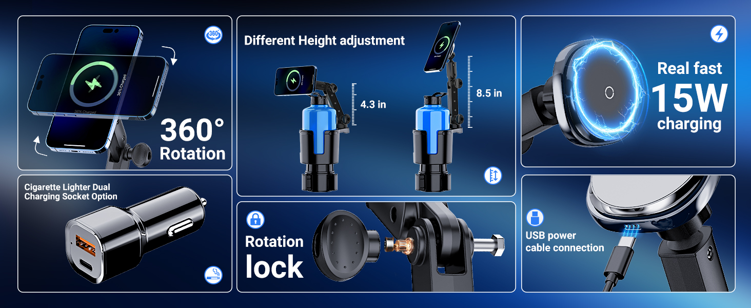 Magnetic Wireless Cup Charging Holder