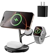 3 in 1 Wireless Charging Station for Multiple Devices Apple Magsafe Charger Stand, Mag-Safe Wirel...
