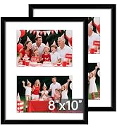 FIXSMITH 8x10 Picture Frames Collage Wall Decor, Display 2 Pcs 4x6 Photos with Mat or 1 Pack 8x10...