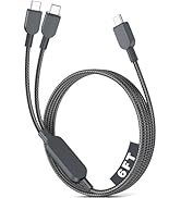 iMangoo 140W Max USB C to Dual Type C Splitter Cable 6FT, 1 in 2 Out Y-Shaped Braided Cord Bent-R...
