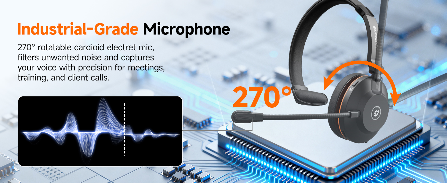 wireless headset with mic for work