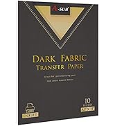 A-SUB Inkjet Printable Iron On Heat Transfer Paper for Dark Fabrics,10 Sheets 8.5x11 Inch, Make C...