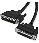 XANHAM DB25 25 Pin 6.6 Feet(2 Meter) Two Row Straight Through Serial Cable, Double Shielded(Metal...