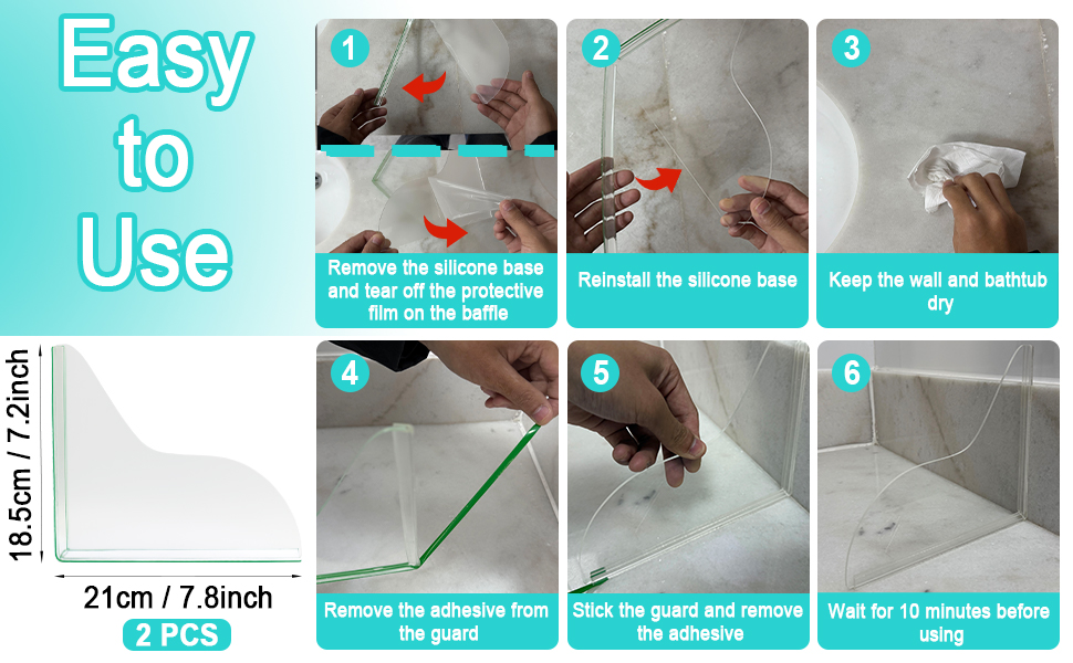 Splash Guard for Bathtub