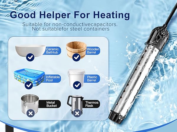 Suitable for non-conductive containers