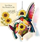 Handcrafted Hummingbird Suncatcher Window Ornament - Wood and Acrylic Window Hanging Ornament, Su...