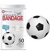 BioSwiss Bandages, Soccer Ball Shaped Self Adhesive Bandage, Latex Free Sterile Wound Care, Fun F...