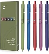 FIOVER 5pcs Gel Pens 0.5mm Quick Dry Black Ink Pens Fine Point Smooth Writing Pen High-End Series...