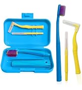 Ceonam 3-Pack Dental Care Kit - Angled Orthodontic Toothbrush, Interdental Brush, and Standard To...