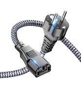 European Power Cord, Goalfish Nylon Braided Europlug Replacement Power Cord (CEE 7/7 to IEC60320 ...