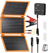 FieryRed 30W Folding Solar Battery Trickle Charger Maintainer, 2-in-1 Portable 12V Solar Trickle ...