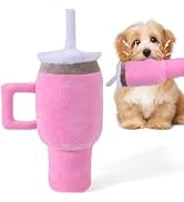 Mity rain Funny Tumbler with Handle Cup Dog Toy | Cute Squeaky Interactive Fluff and Tuff for Sma...