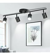 Fondiiz 4 Ways Track Lighting, Rotatable Heads Tracks Light, Track Lightings Fixtures Ceiling wit...
