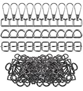 30 Pcs Metal Swivel Lobster Clasp Hooks,D Rings Purse Hardware for Bag Making,Purse Strap Hardwar...
