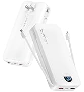 citicr Portable Charger Power Bank, 20000mAh 22.5W Type C Fast Charging with Built-in Cable & Wal...