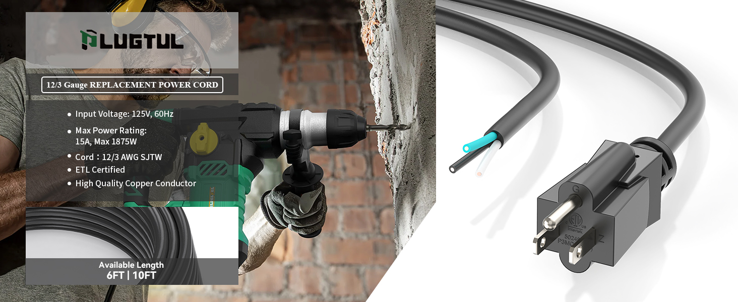 power cord replacement 10 ft 3 prong power cord dishwasher power cord 12 gauge extension cord