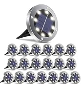 OULONGER Solar Ground Lights 20 Packs, Solar Lights Outdoor Bright 8 LED Disk Lights Garden Water...