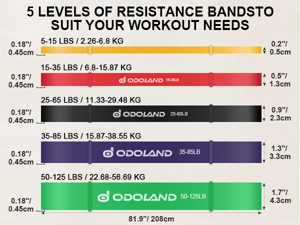 5 levels resistance bands