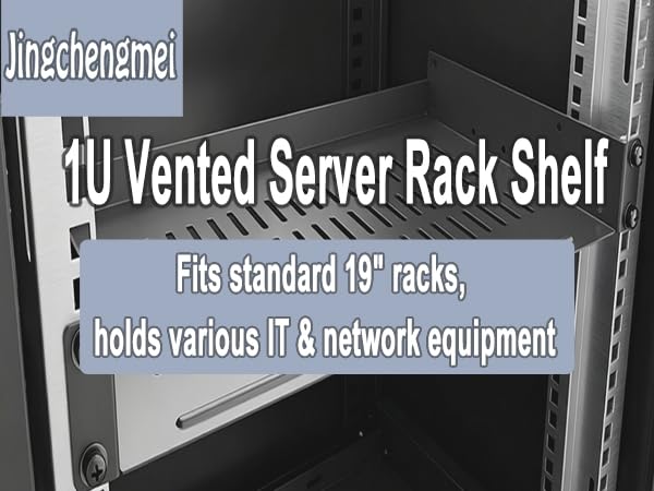 1U vented server rack shelf