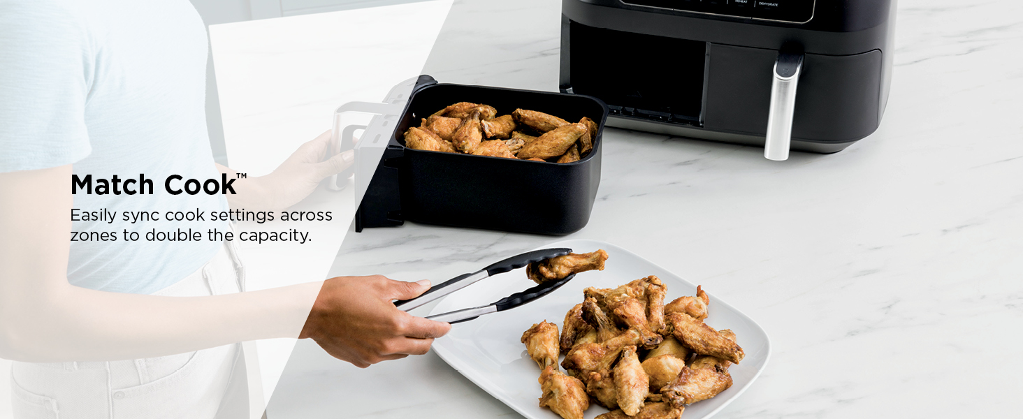 Match Cook Easily sync cook settings across zones to double the capacity.