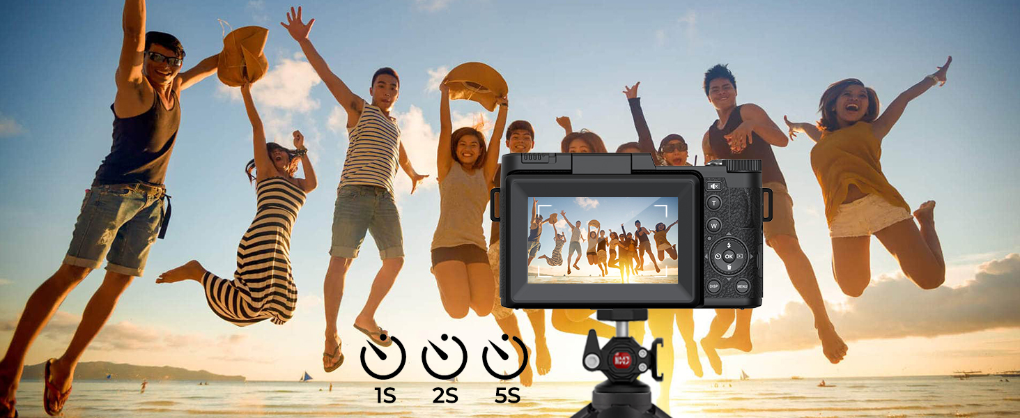 5k vlogging camera self-timer