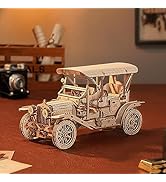 ROBOTIME MC801 Vintage Car 3D Puzzle, 3D Wooden Puzzle Retro Car Model Kits to Build for Adults, ...