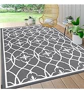 Pauwer Outdoor Rug Waterproof, 6'x9' Reversible Outdoor Plastic Straw Rug, Outdoor Patio Camping ...