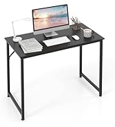 Giantex 40-Inch Black Small Computer Desk, Home Office Writing Desk with Heavy-Duty Metal Frame, ...