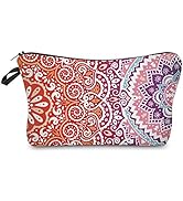 Deanfun Cosmetic Bag for Women, Mandala Flowers Waterproof Makeup Bags Roomy Toiletry Pouch Trave...
