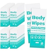 50Pcs Disposable Body Wipes, 7.8 x 9.8 inch Individually Wrapped Bath Wipes for Women and Men, No...